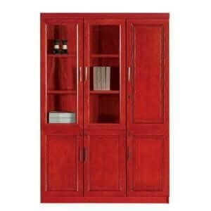 Two Glass One Wooden Door Wall Unit